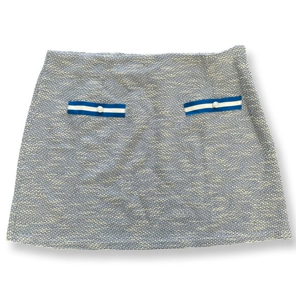 AQUA NWT Stretch Tweed Mini Skirt in Blue Size XL - Picture 2 of 11